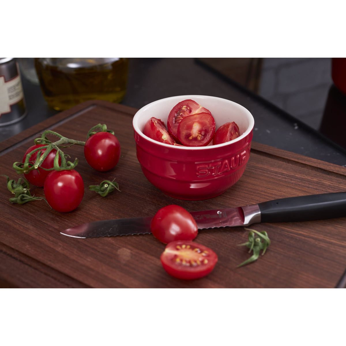 STAUB Ceramique 9 cm / 2 Piece Ceramic Round Ramekin Set, Cherry-3