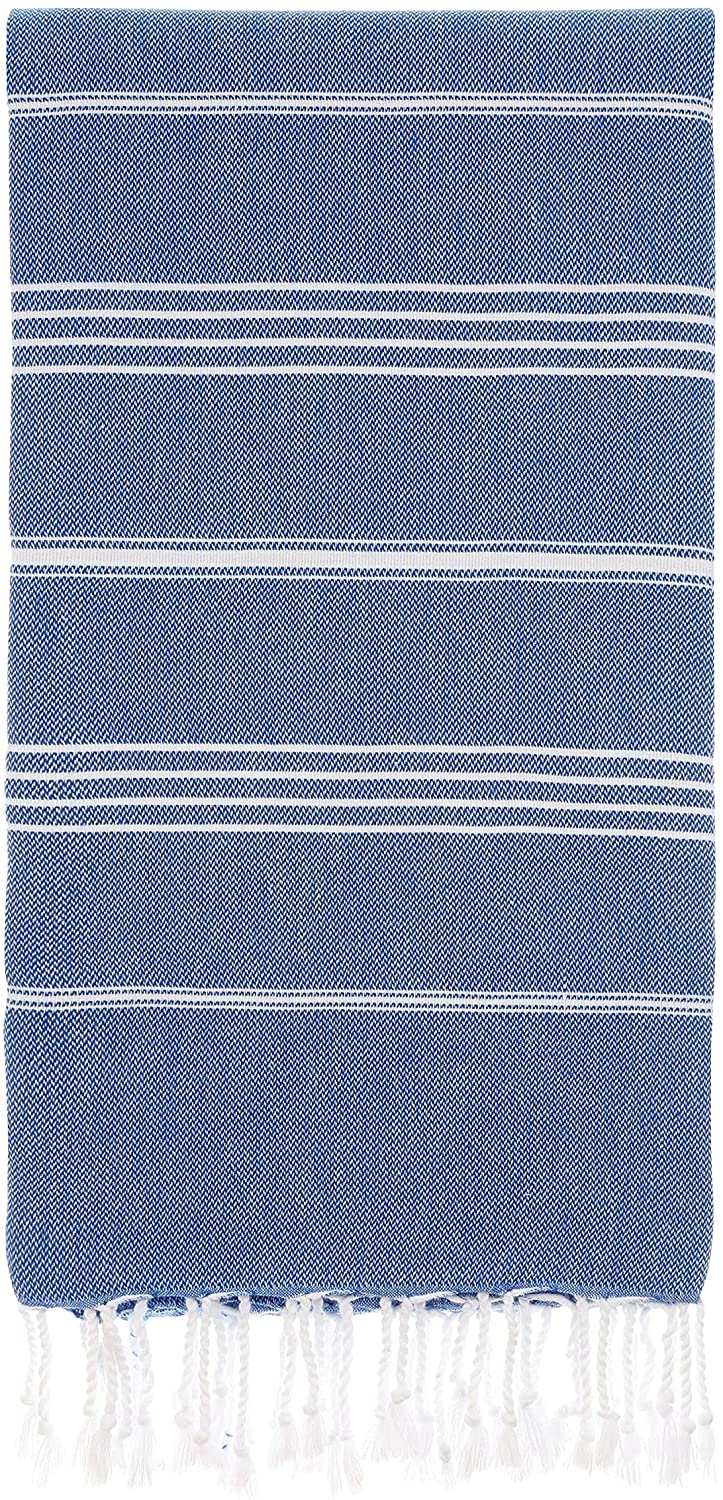 Navy Monaco Turkish Towel – Lightweight Quick Dry Beach & Bath Towel, Luxury Turkish Cotton Spa Towel, Travel & Pool Towel-4