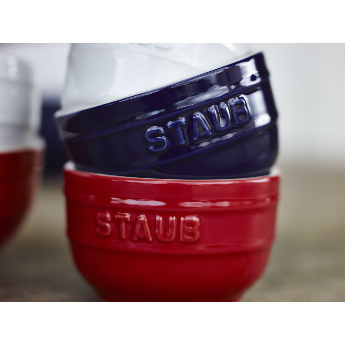 STAUB Ceramique 9 cm / 2 Piece Ceramic Round Ramekin Set, Cherry-2