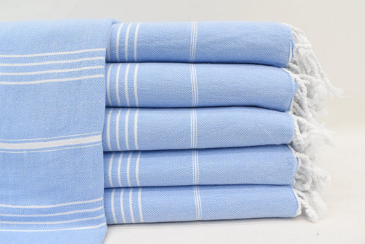 Light Blue Monaco Turkish Towel – Lightweight Quick Dry Beach & Bath Towel, Luxury Turkish Cotton Spa Towel, Travel & Pool Towel-0