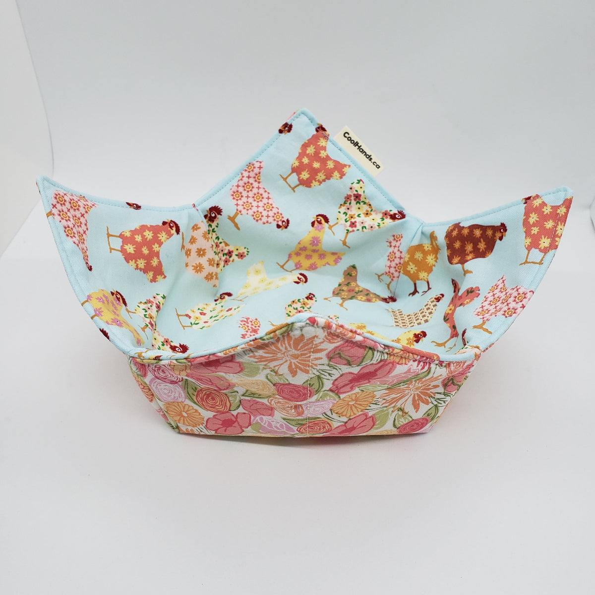 100% Cotton Microwavable Bowl Cozy - Spring Chicken-4