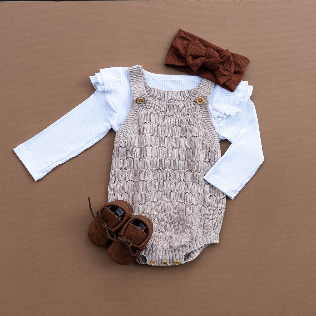 Modal Ribbed Headwrap | Chocolate 0-3 yrs