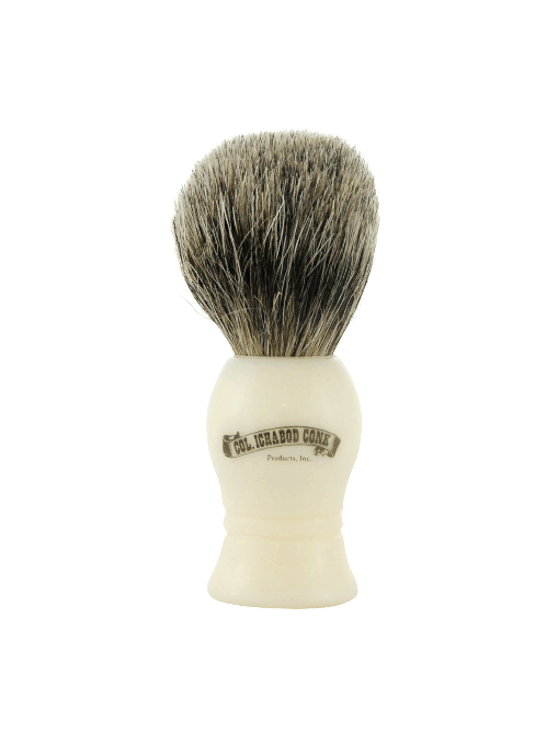 Col. Conk Badger Shaving Brush, H:102, K:19, Faux Ivory Handle (Cream)-0