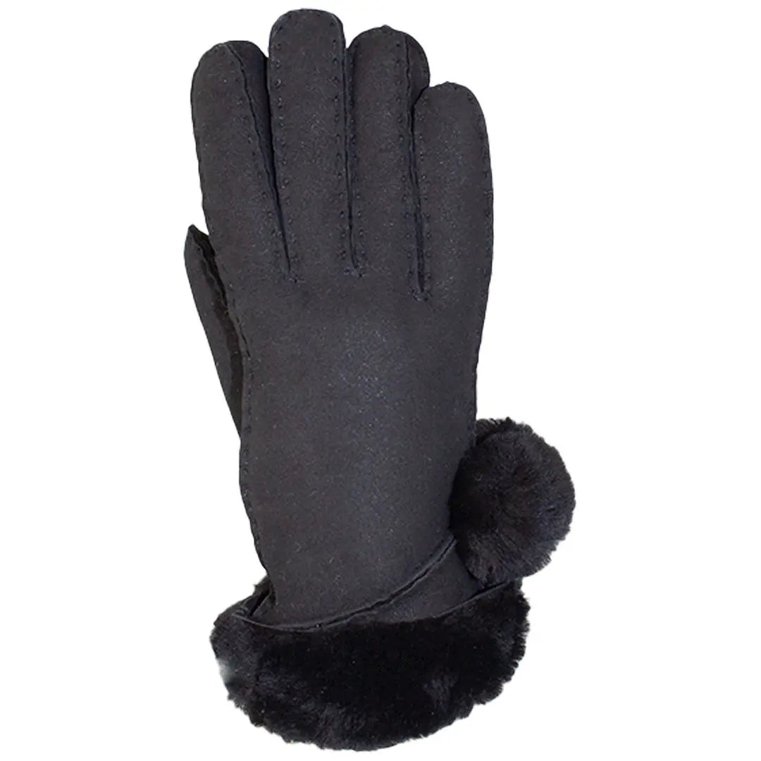 Women's Pompom Hand Stitched Merino Sheepskin Gloves
