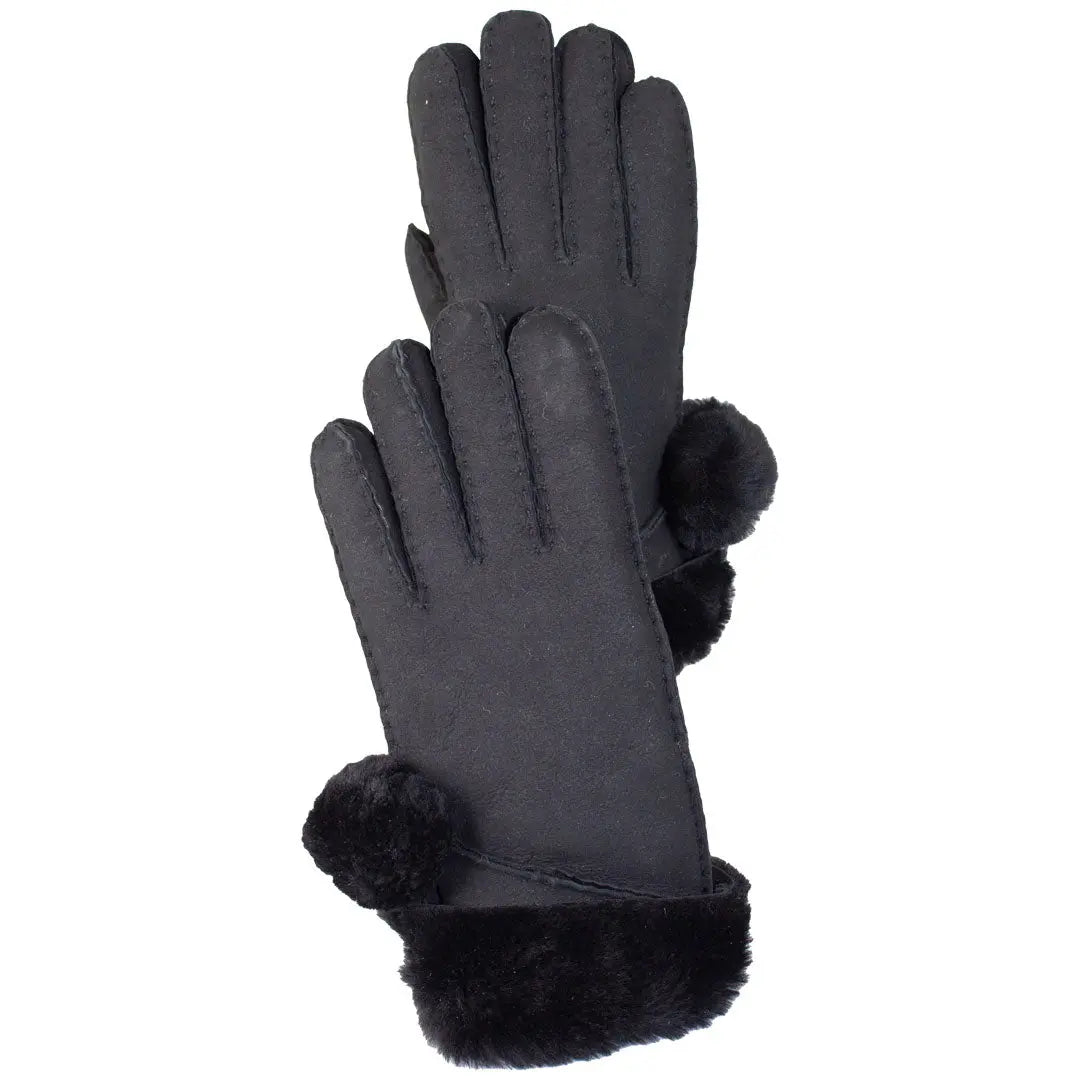 Women's Pompom Hand Stitched Merino Sheepskin Gloves