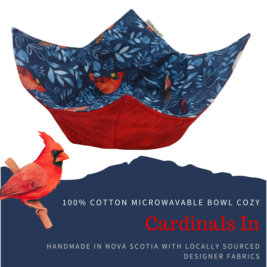 100% Cotton Microwavable Bowl Cozy - Cardinals In-0