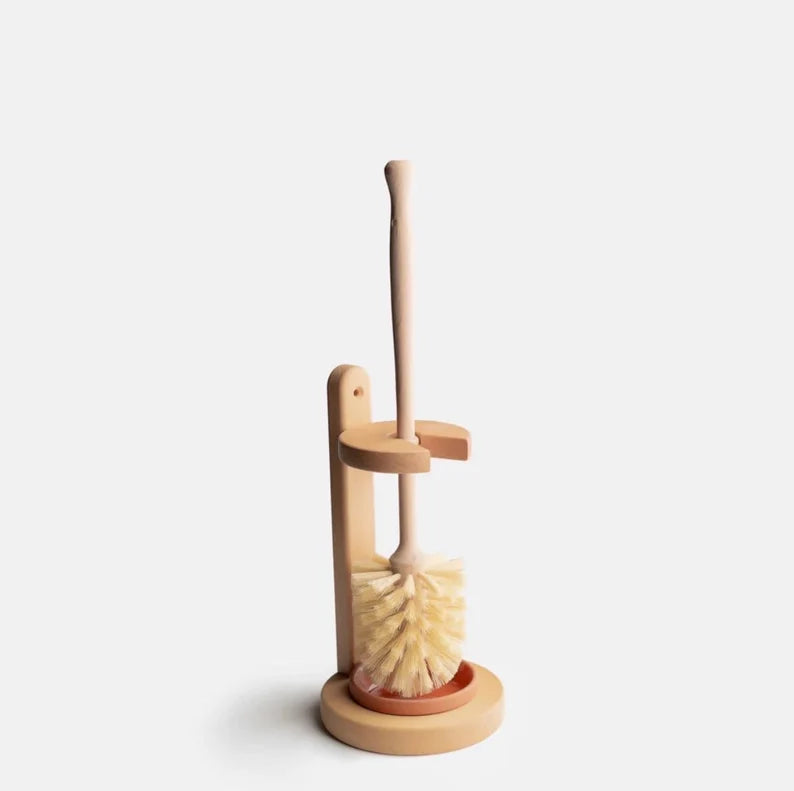 Plastic Free Natural Sisal Bristles Toilet Brush & Stand - Eco Friendly Zero Waste Reusable Toilet Brush - Sustainable Sisal Cleaning Brush