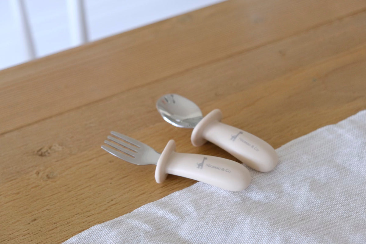 Children's Stainless Steel & Silicone Spoon and Fork Set