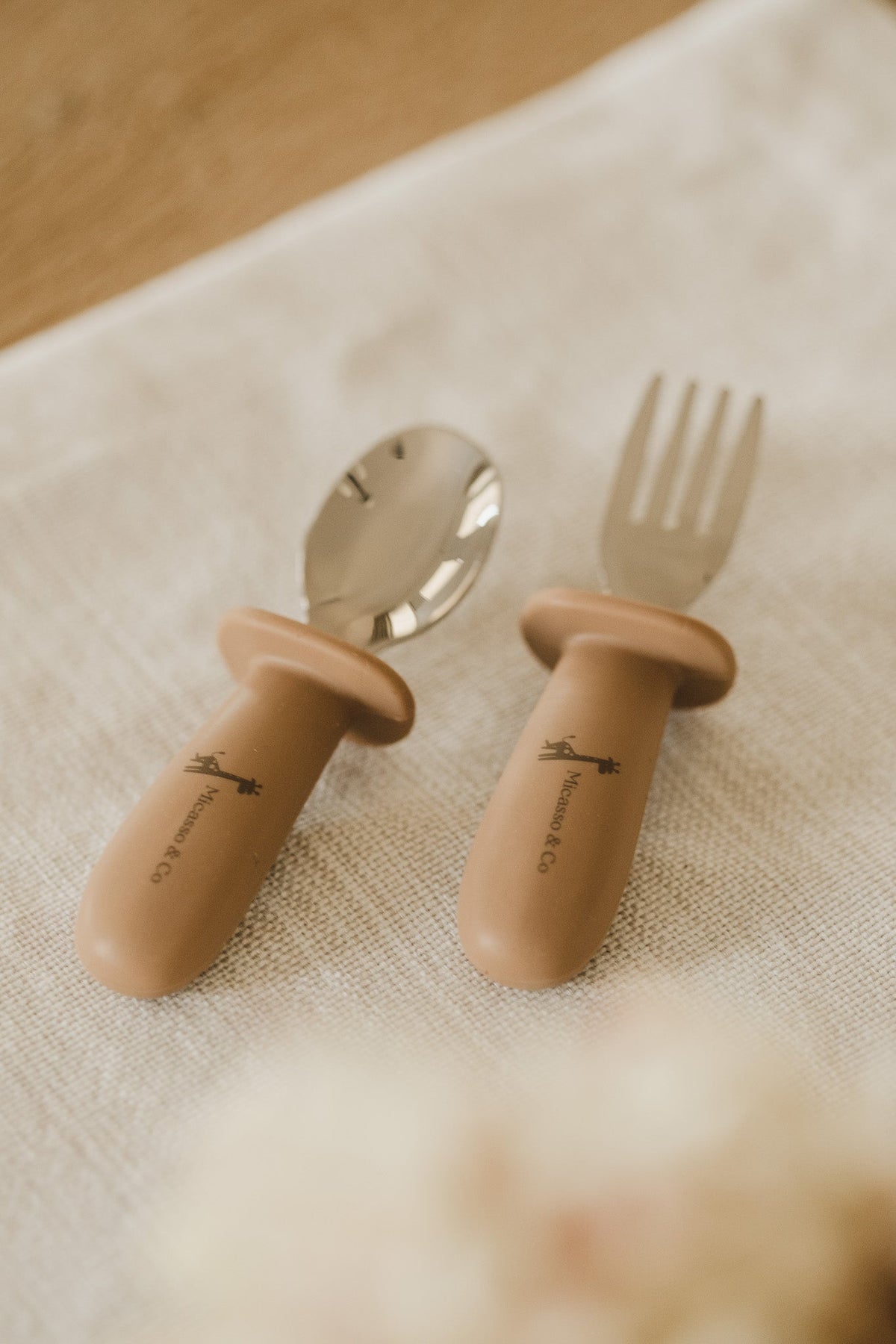 Children's Stainless Steel & Silicone Spoon and Fork Set