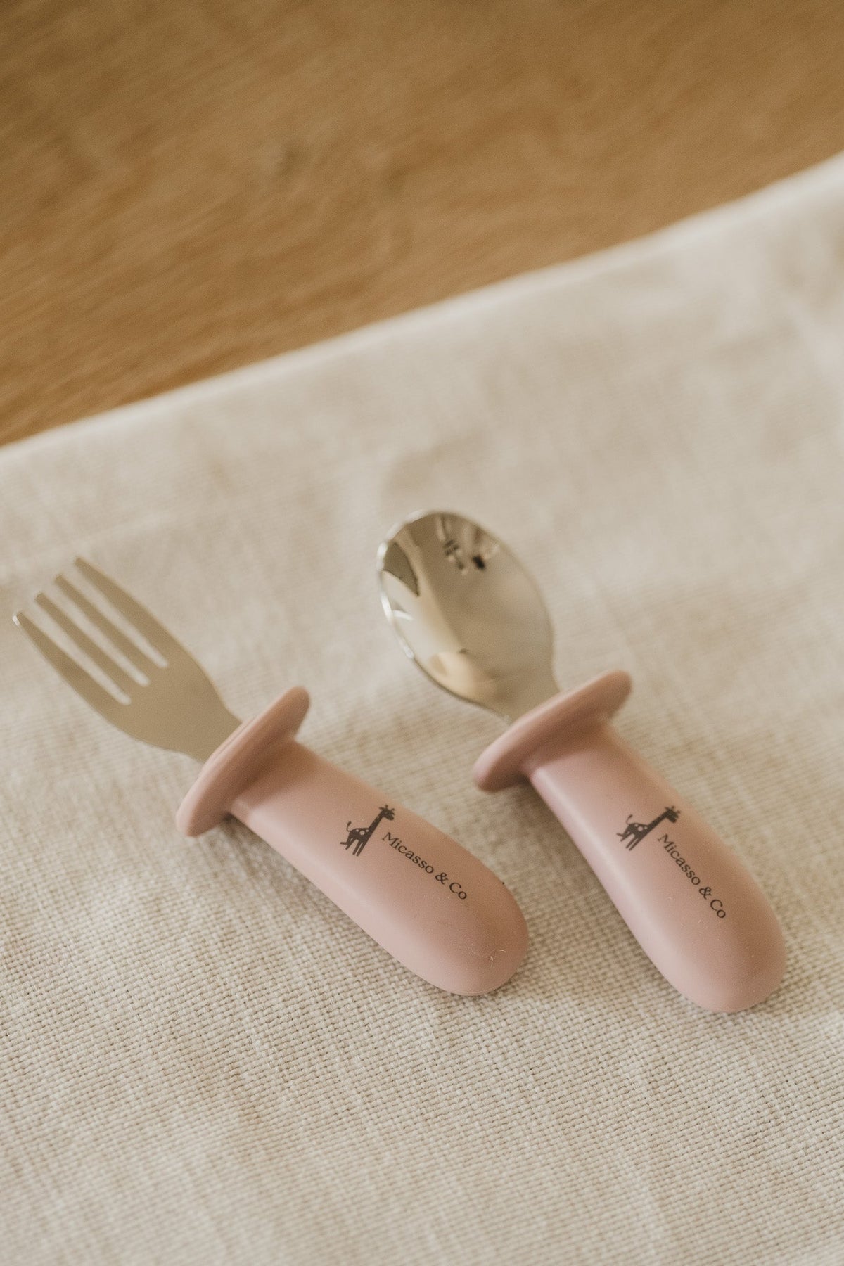 Children's Stainless Steel & Silicone Spoon and Fork Set