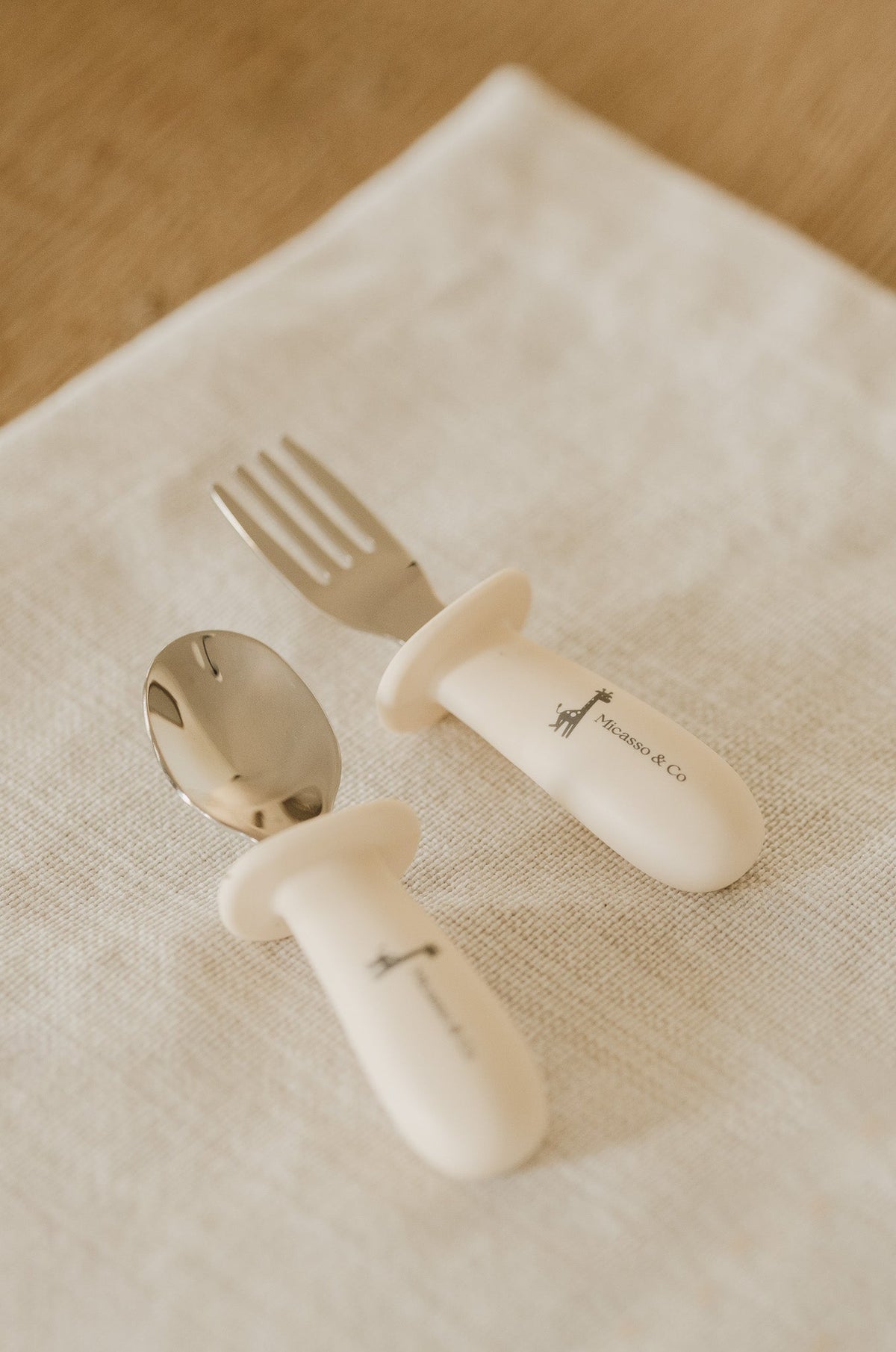 Children's Stainless Steel & Silicone Spoon and Fork Set