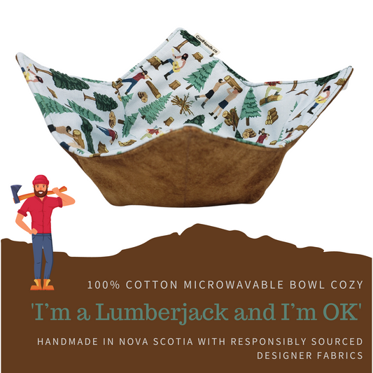 100% Cotton Microwavable Bowl Cozy - Im a Lumberjack and Im OK-0