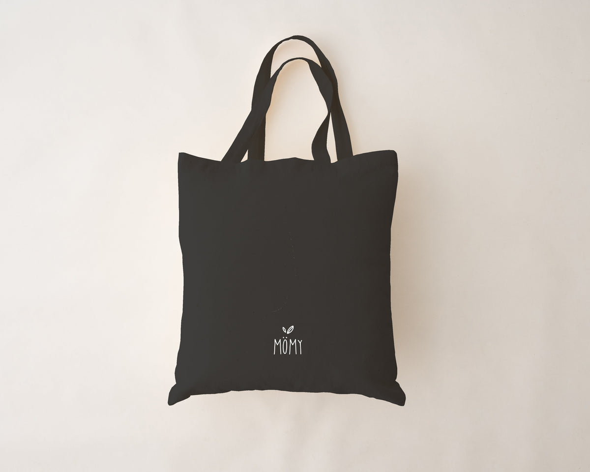 Black Ghost Reusable Tote Bag | Organic Canvas