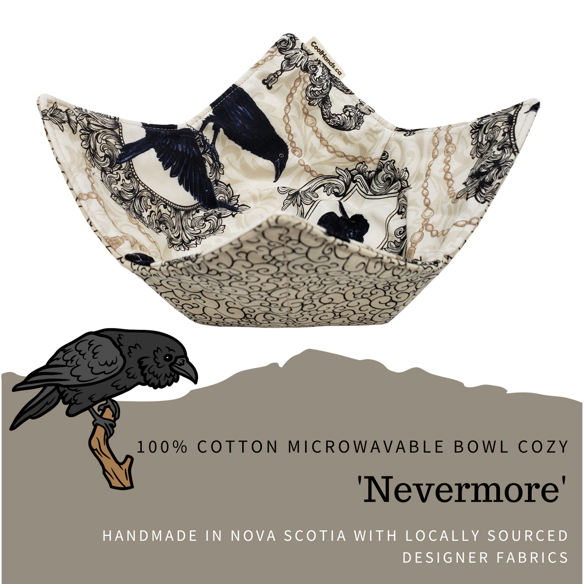 100% Cotton Microwavable Bowl Cozy - Nevermore-0