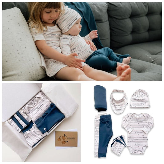 Bamboo Baby Capsule Gift Box | Love Story & Navy - Newborn