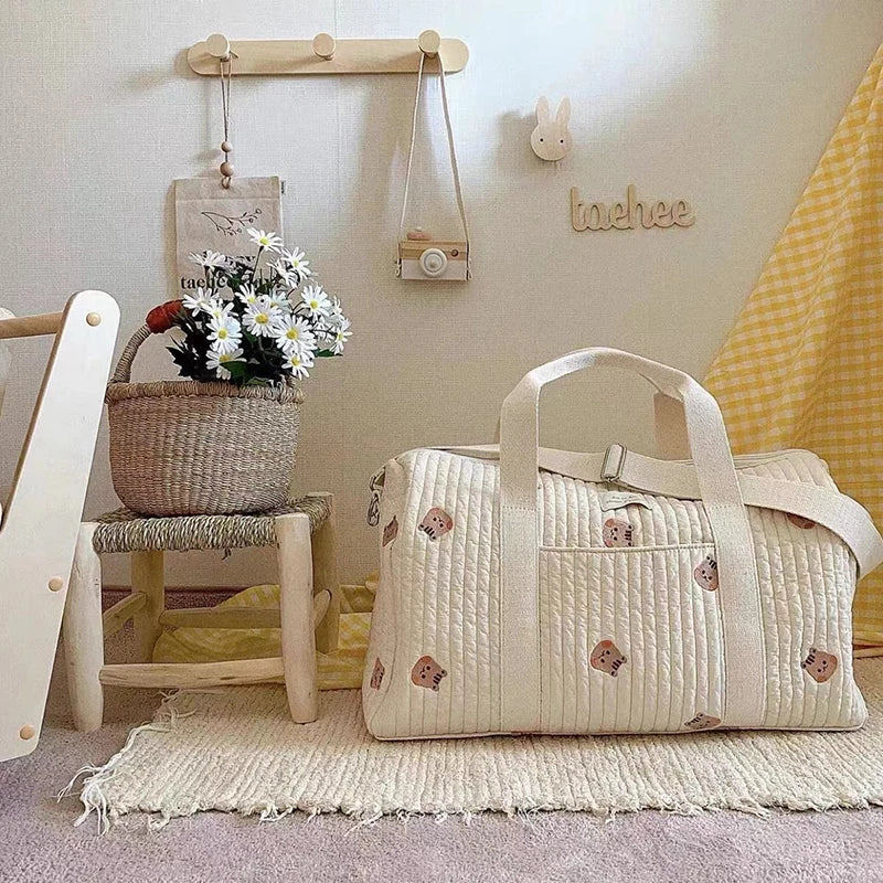 Diaper Bag with Shoulder Strap and Pockets-2