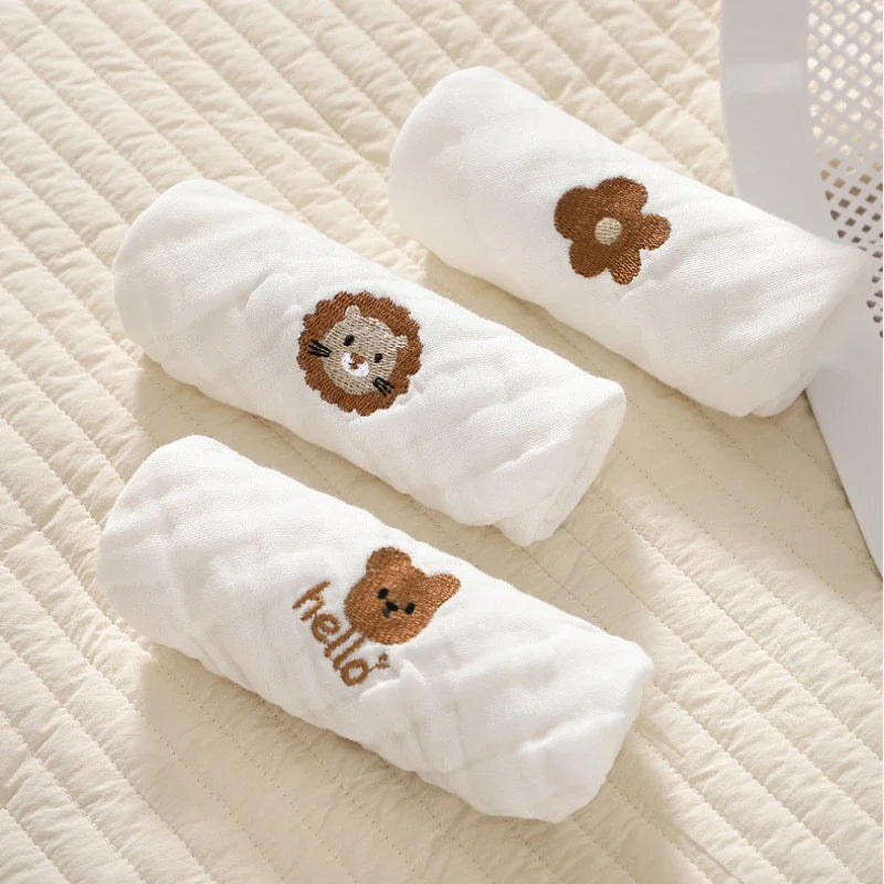 6 Layer Cotton Embroidered Baby Burp Cloth-1