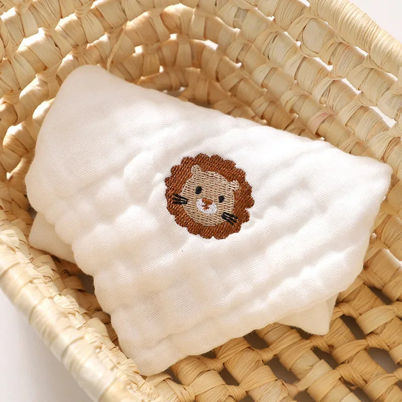 6 Layer Cotton Embroidered Baby Burp Cloth-3