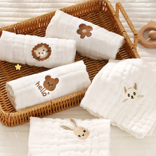 6 Layer Cotton Embroidered Baby Burp Cloth-0