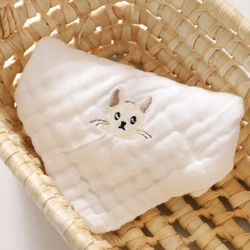 6 Layer Cotton Embroidered Baby Burp Cloth-5