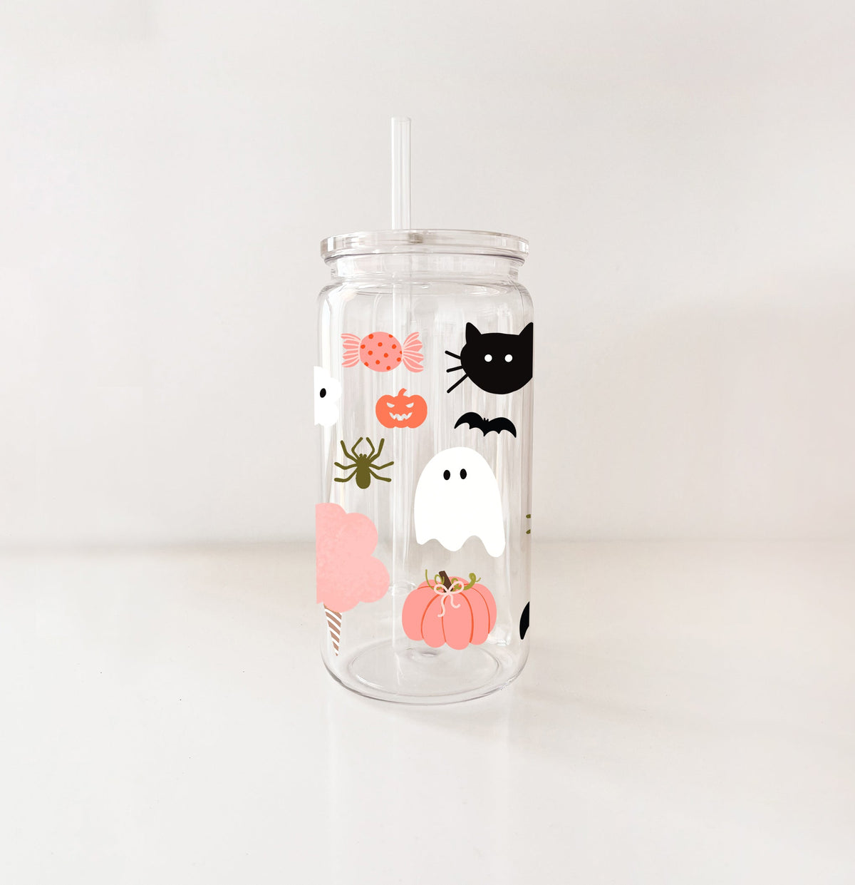 Halloween Plastic Cup with Lid & Straw | 16oz