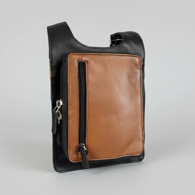 Slim RFID-Blocking Leather Crossbody Bag – Anti-Theft Travel Organizer Purse