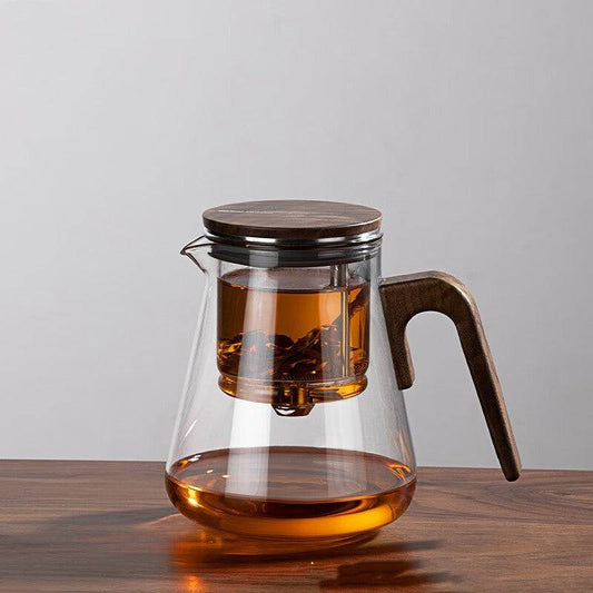 Walnut Glass Liner Teapot | One-Click Filter