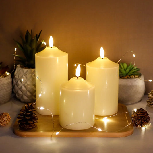 4/5/6inch High 3D Flameless Candles (Set of 3)-0