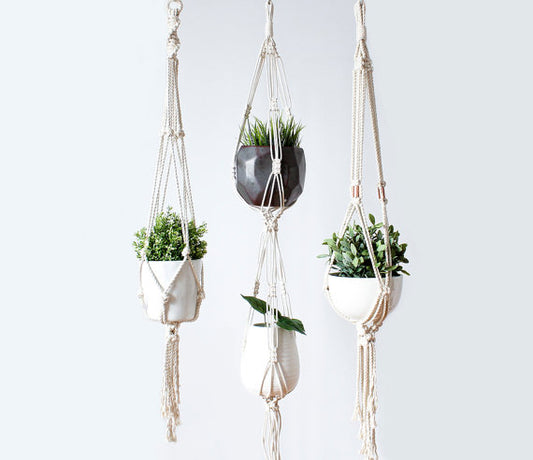 Macrame Plant Hanger | Boho Cotton Rope Plant Holder