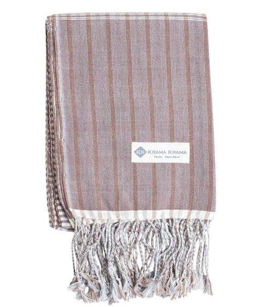 krama marron châtain plié