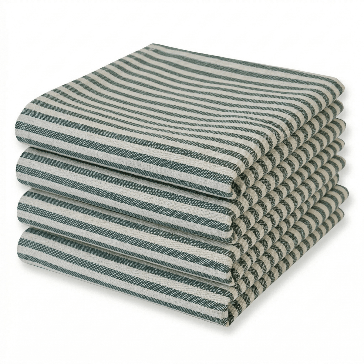 Sage Stripe Woven Napkins -- Set of 8