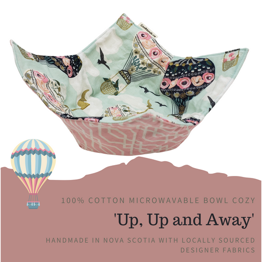100% Cotton Microwavable Bowl Cozy - Up, Up and Away-0