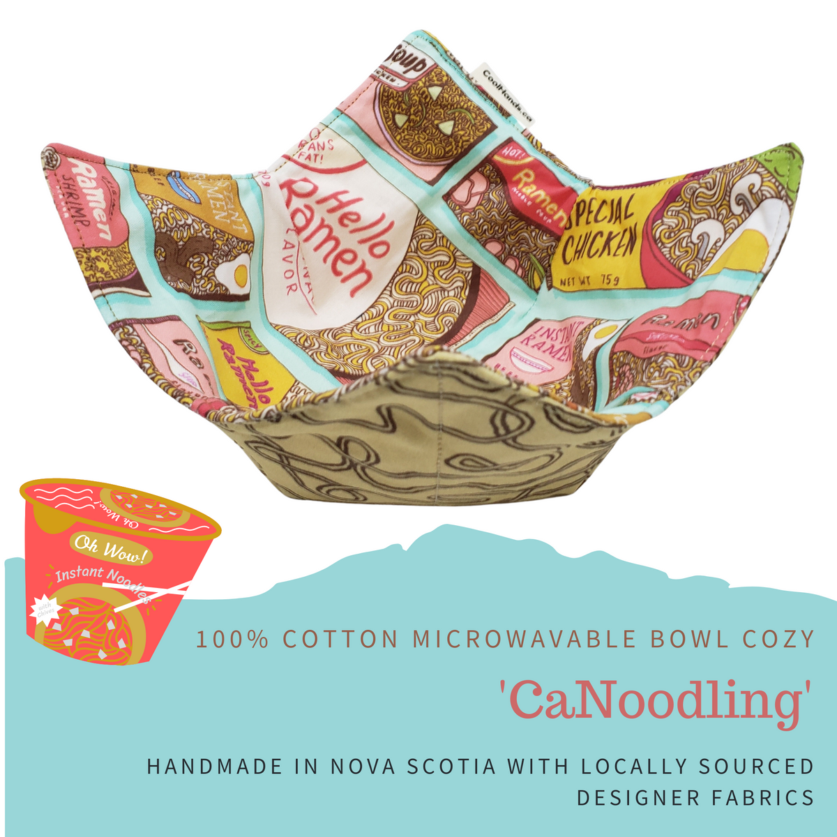 100% Cotton Microwavable Bowl Cozy - CaNoodling-0